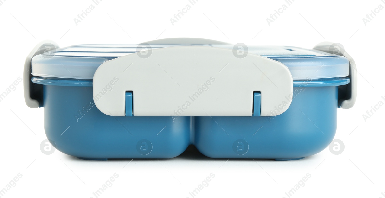 Photo of One plastic lunch box isolated on white