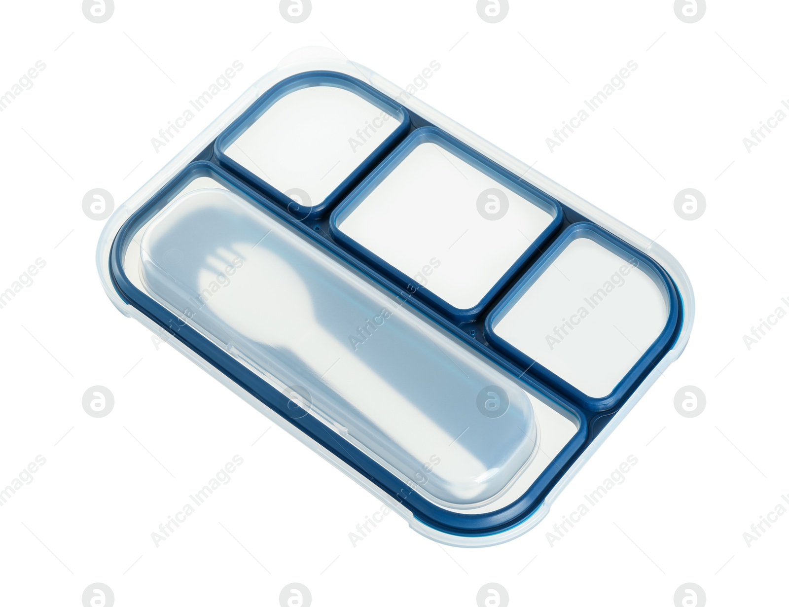 Photo of Plastic lid from lunch box isolated on white