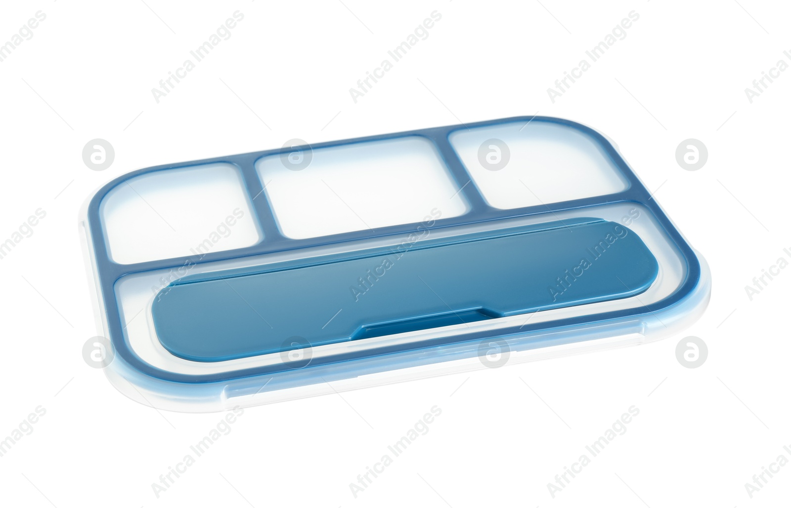 Photo of Plastic lid from lunch box isolated on white