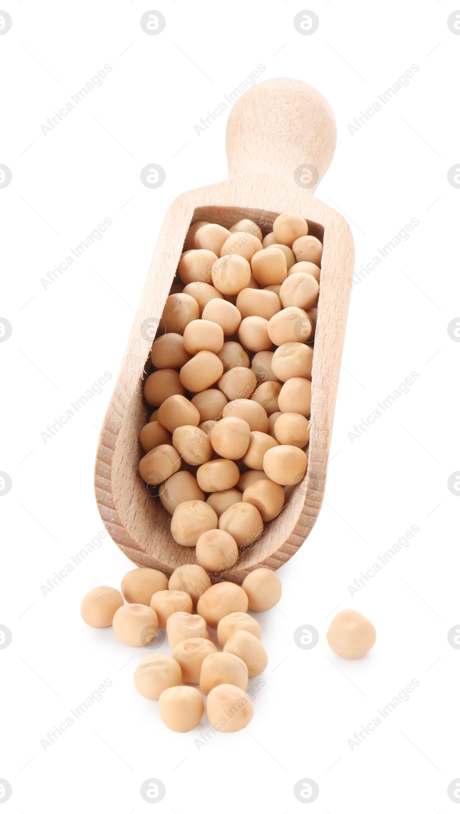 Photo of Scoop with dried peas isolated on white