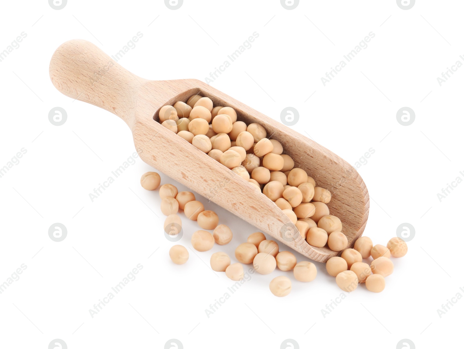 Photo of Scoop with dried peas isolated on white