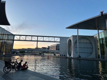 Photo of Berlin, Germany - July 30, 2024: Picturesque view of Marie-Elisabeth-Luders-Haus near river outdoors