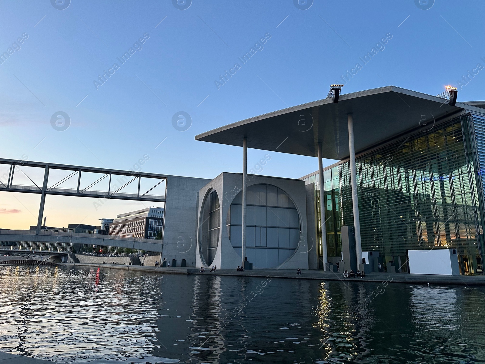 Photo of Berlin, Germany - July 30, 2024: Picturesque view of Marie-Elisabeth-Luders-Haus near river outdoors