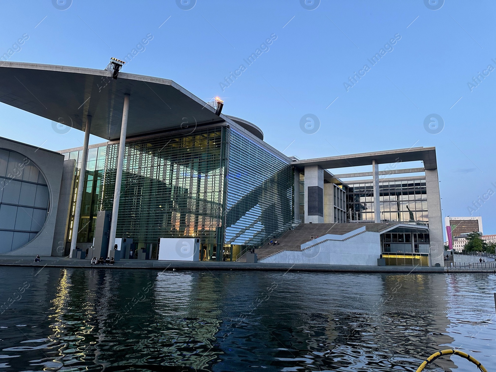 Photo of Berlin, Germany - July 30, 2024: Picturesque view of Marie-Elisabeth-Luders-Haus near river outdoors