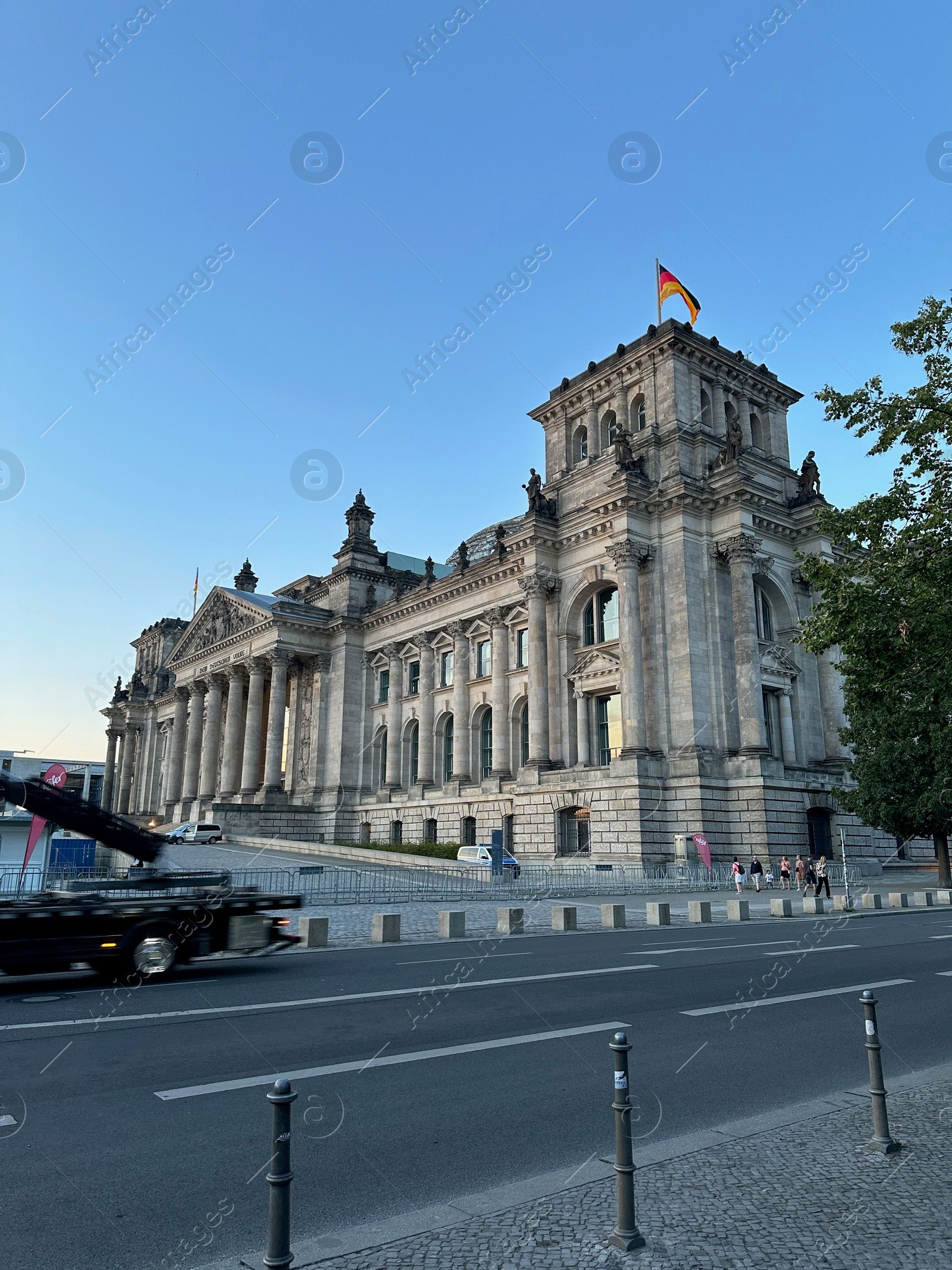 Photo of Berlin, Germany - July 30, 2024: Picturesque view of Reichstag building and road outdoors