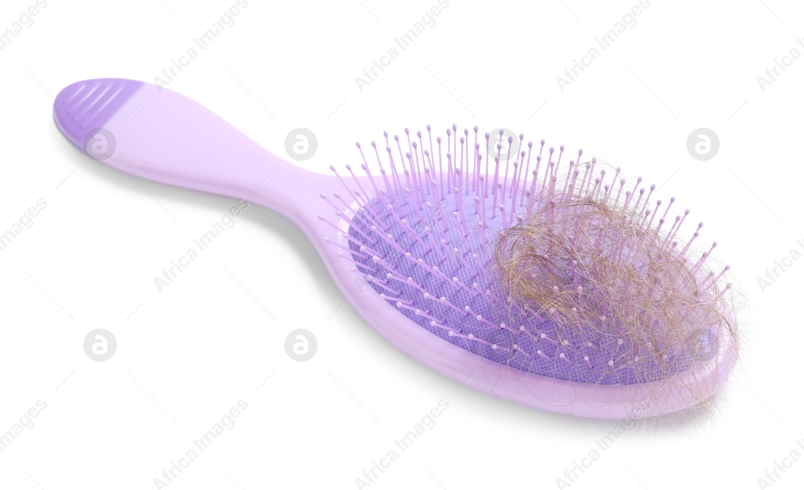 Photo of One brush with lost hair isolated on white