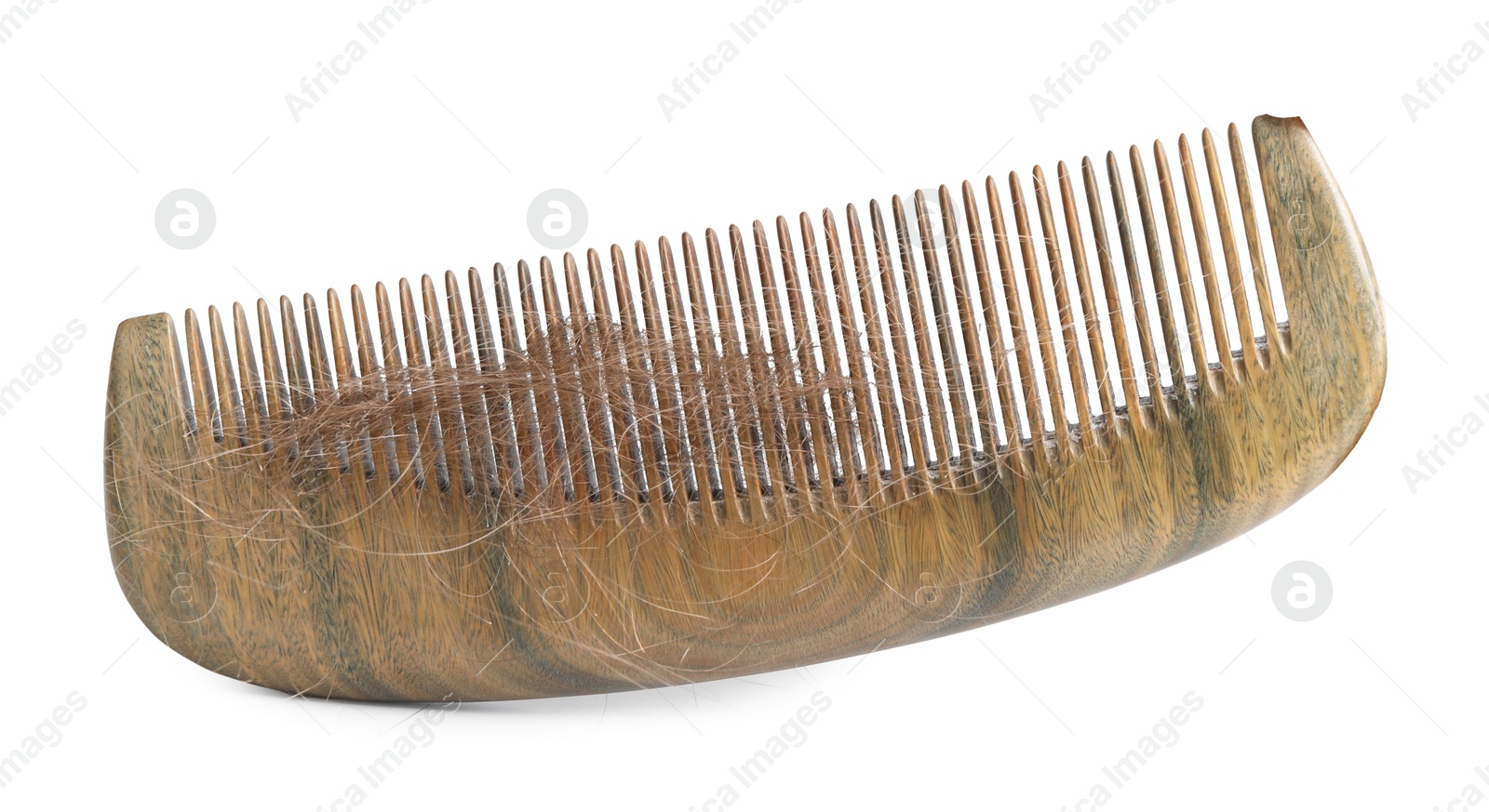 Photo of One comb with lost hair on white background