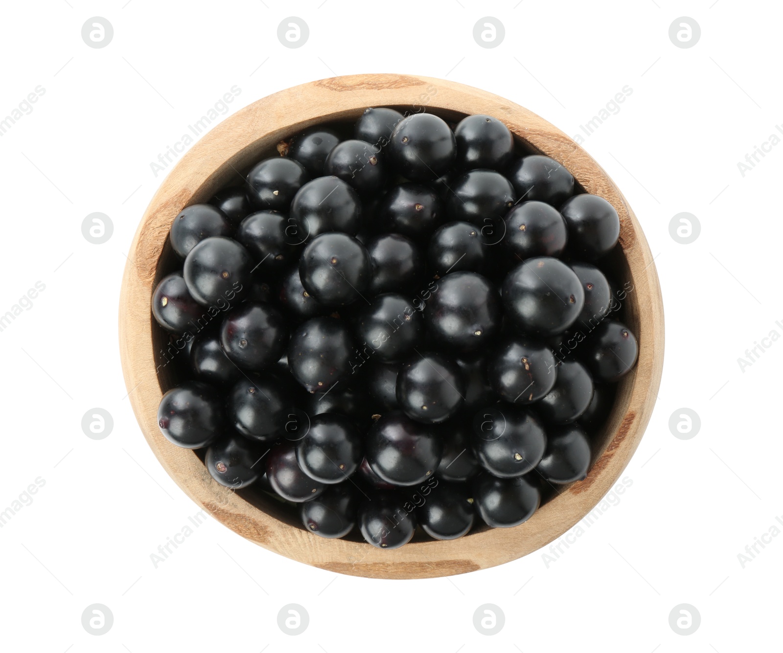 Photo of Fresh ripe black currant berries isolated on white