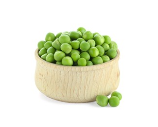 Photo of Fresh green peas in bowl isolated on white