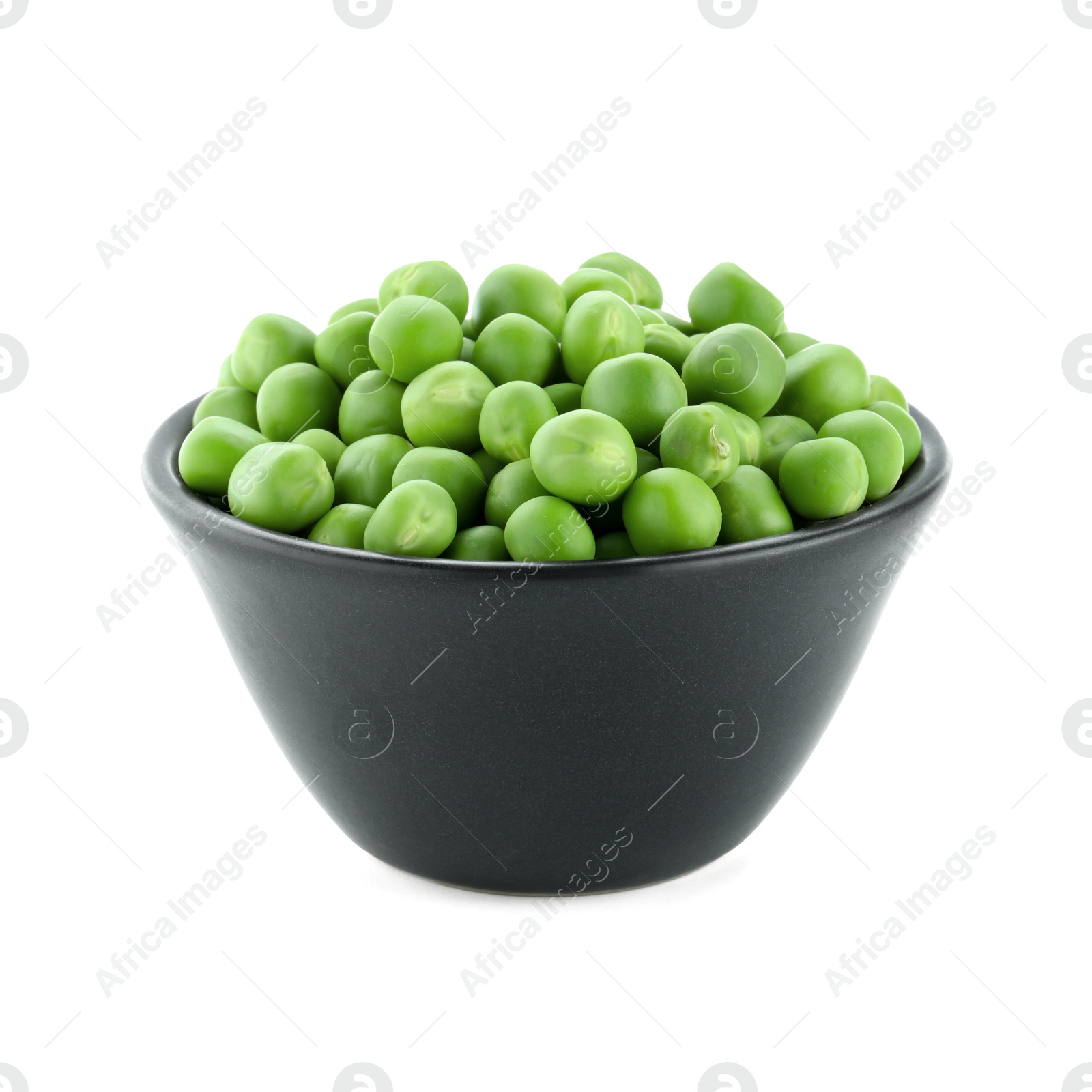 Photo of Fresh green peas in bowl isolated on white