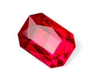 Beautiful red gemstone for jewelry isolated on white