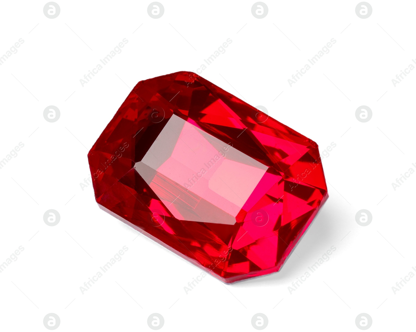 Photo of Beautiful red gemstone for jewelry isolated on white