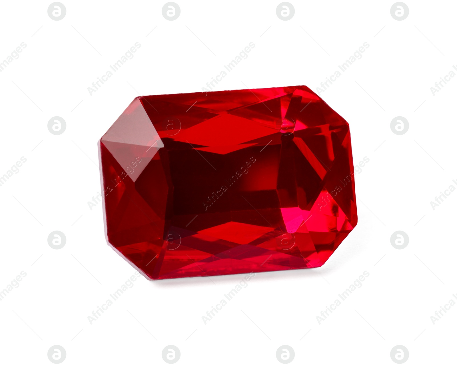 Photo of Beautiful red gemstone for jewelry isolated on white