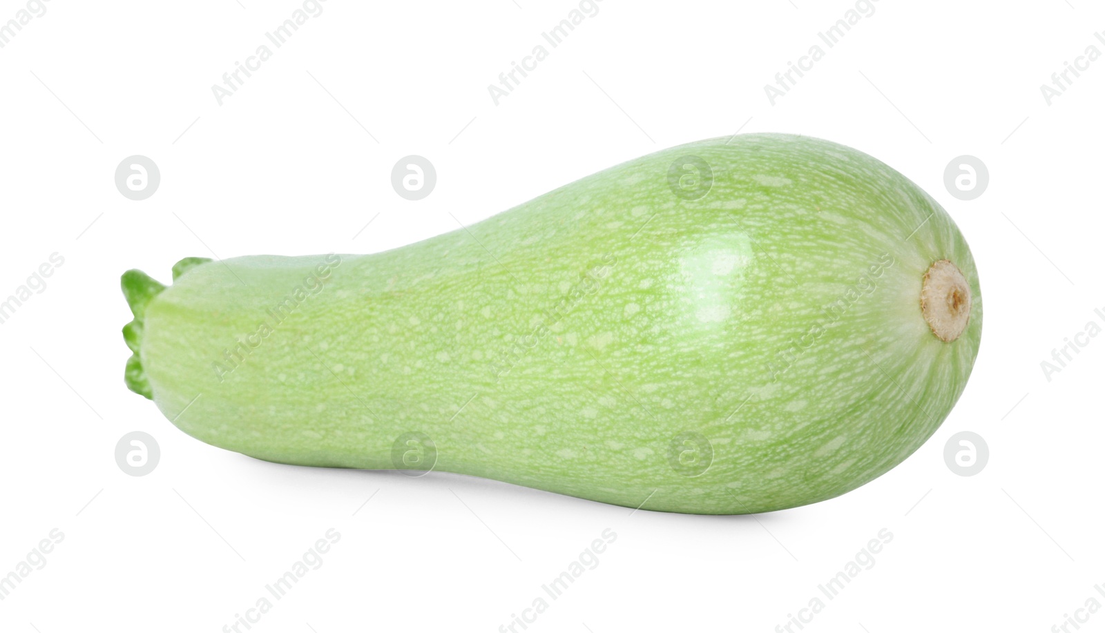 Photo of One fresh ripe zucchini isolated on white