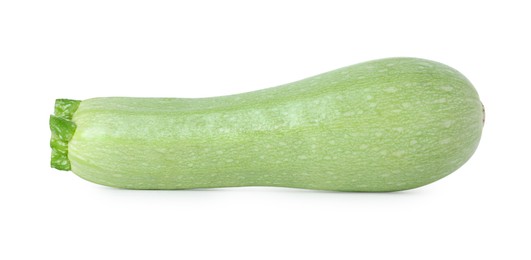 Photo of One fresh ripe zucchini isolated on white