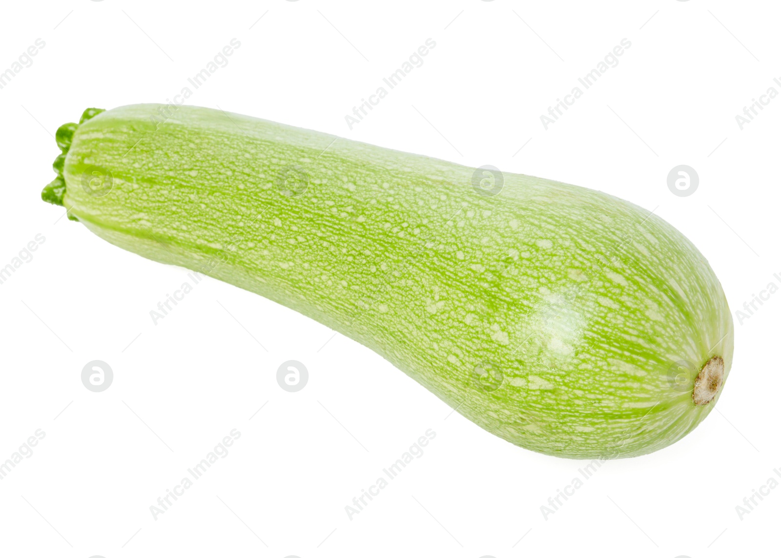 Photo of One fresh ripe zucchini isolated on white