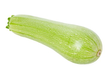 Photo of One fresh ripe zucchini isolated on white