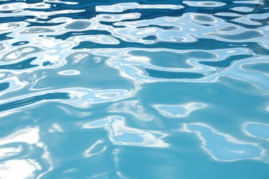 Swimming pool with clear water as background, closeup