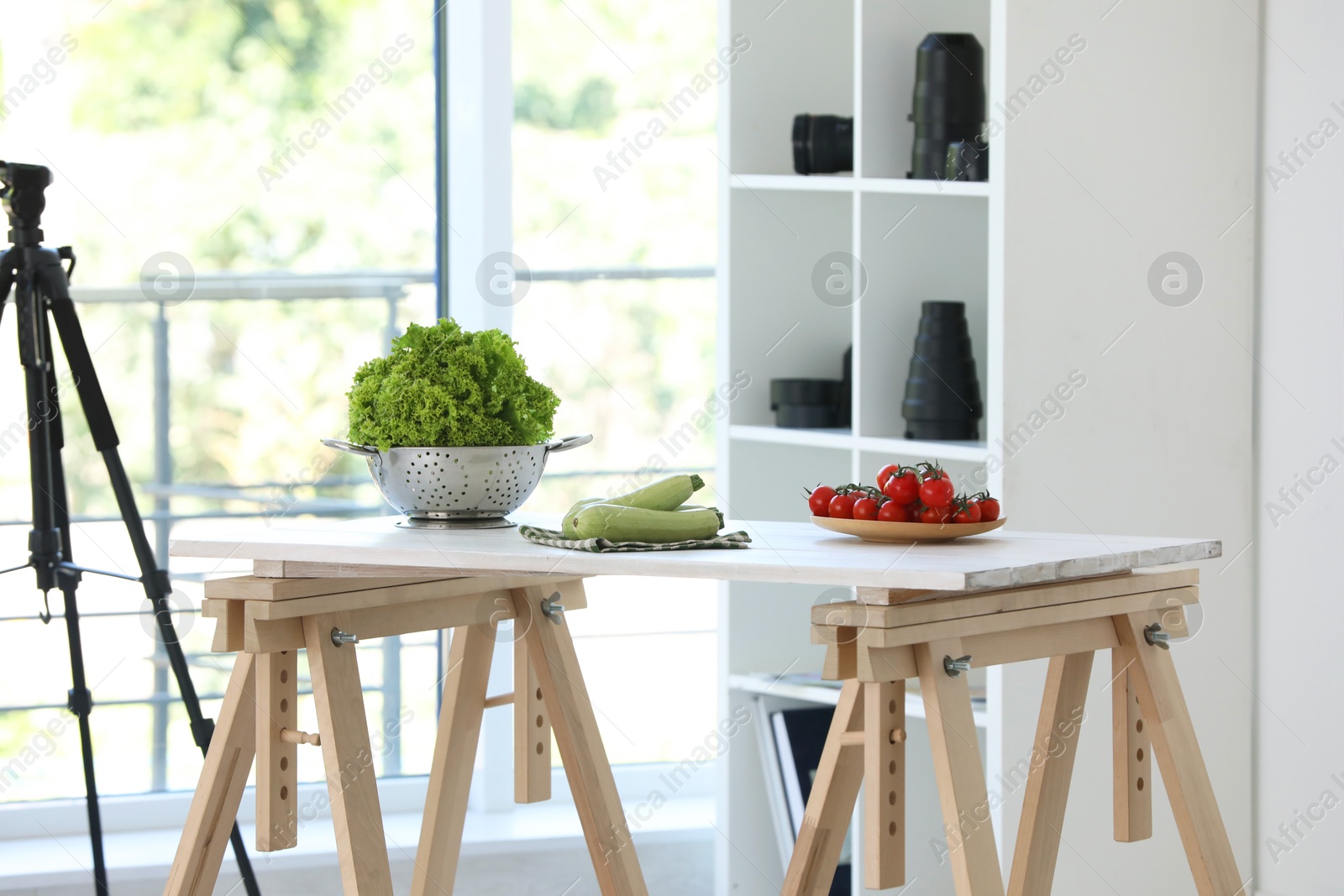 Photo of Shooting food in photo studio with professional equipment