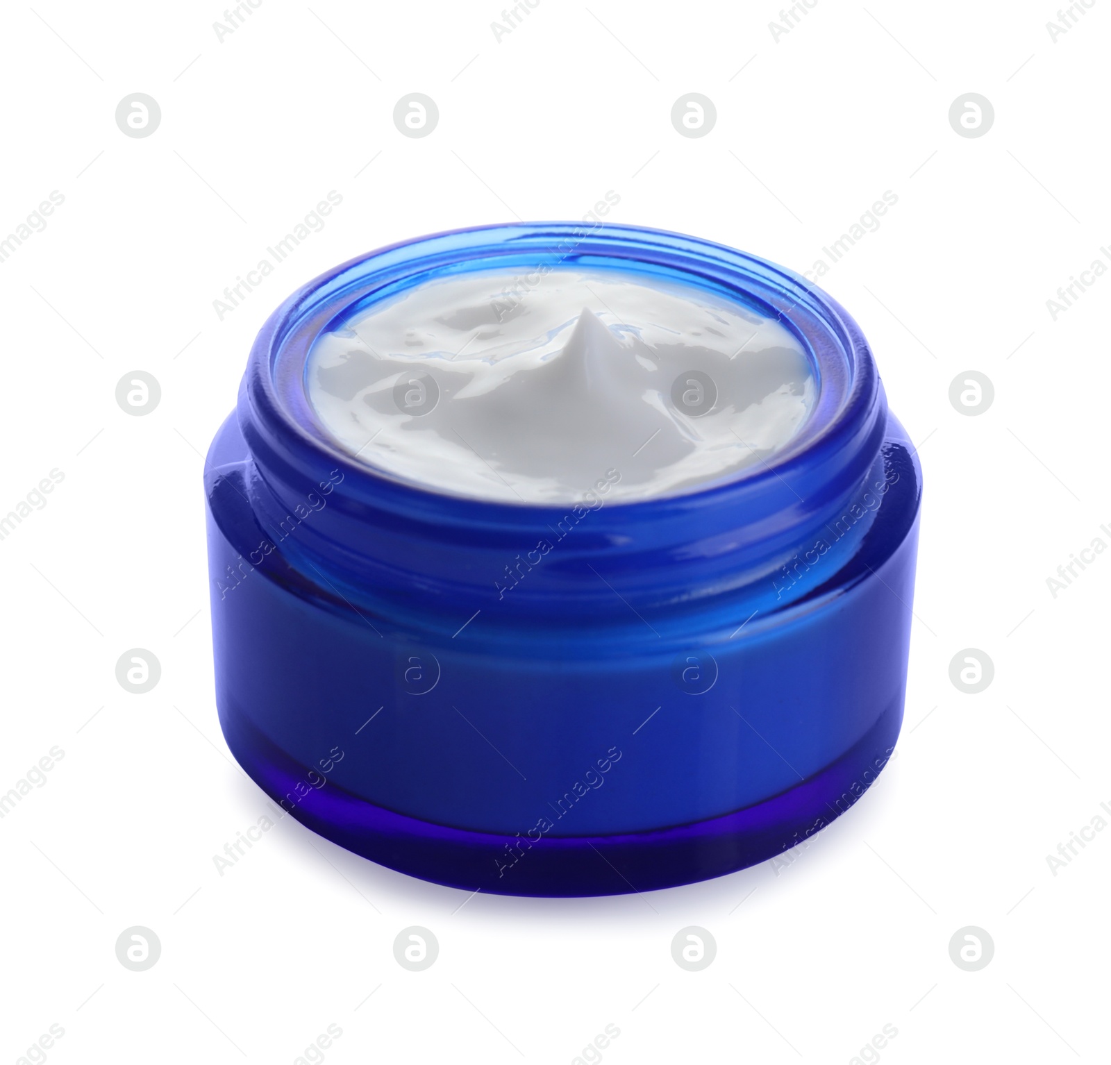 Photo of Jar of facial cream isolated on white