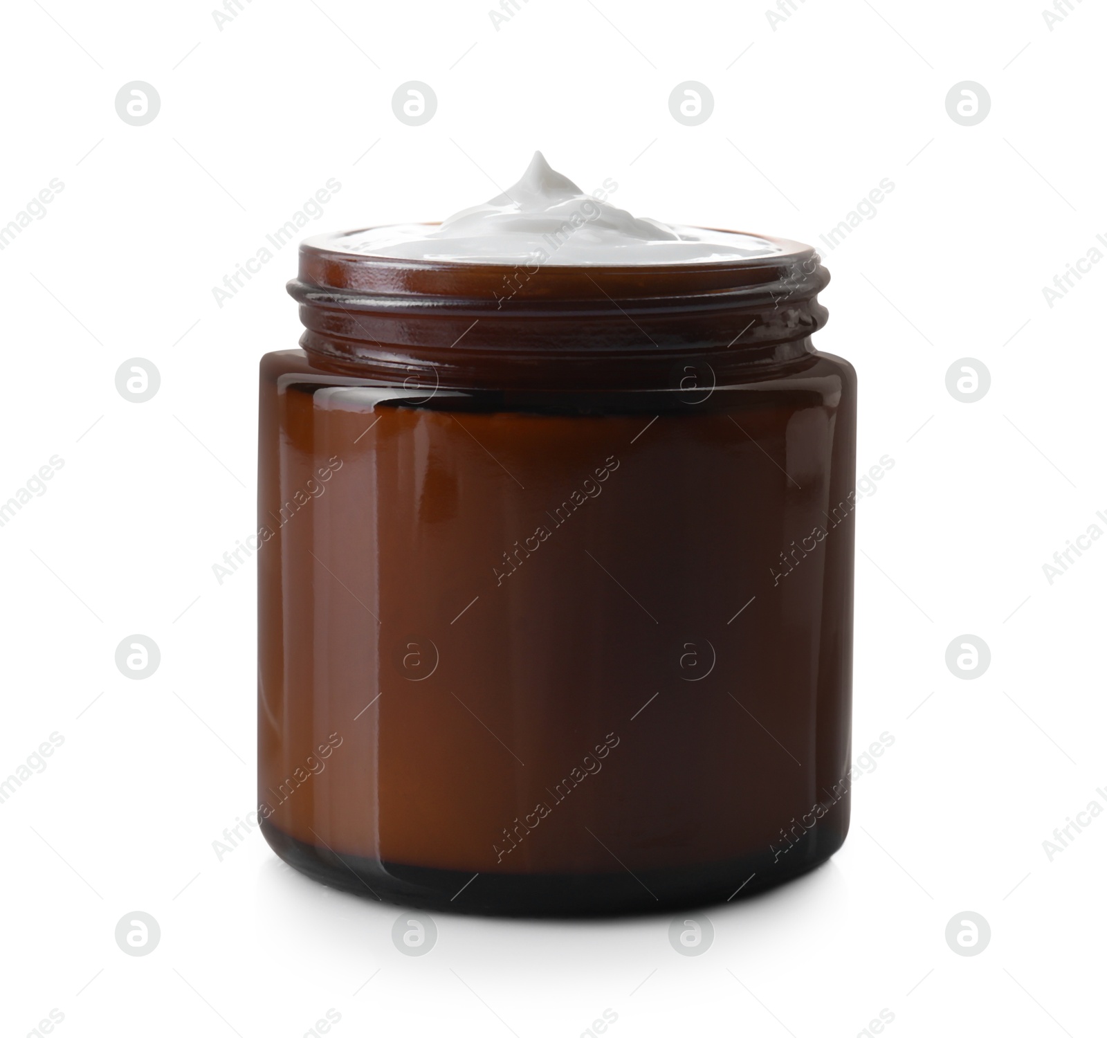 Photo of Jar of facial cream isolated on white