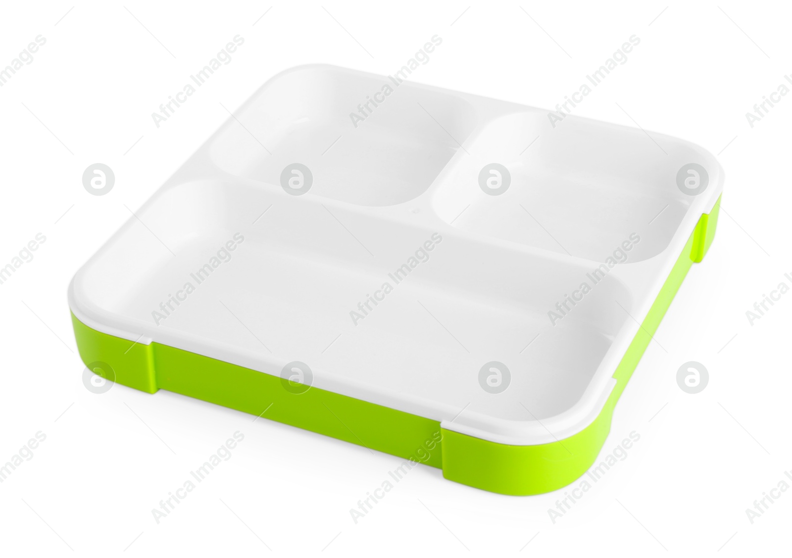 Photo of Empty plastic lunch box isolated on white