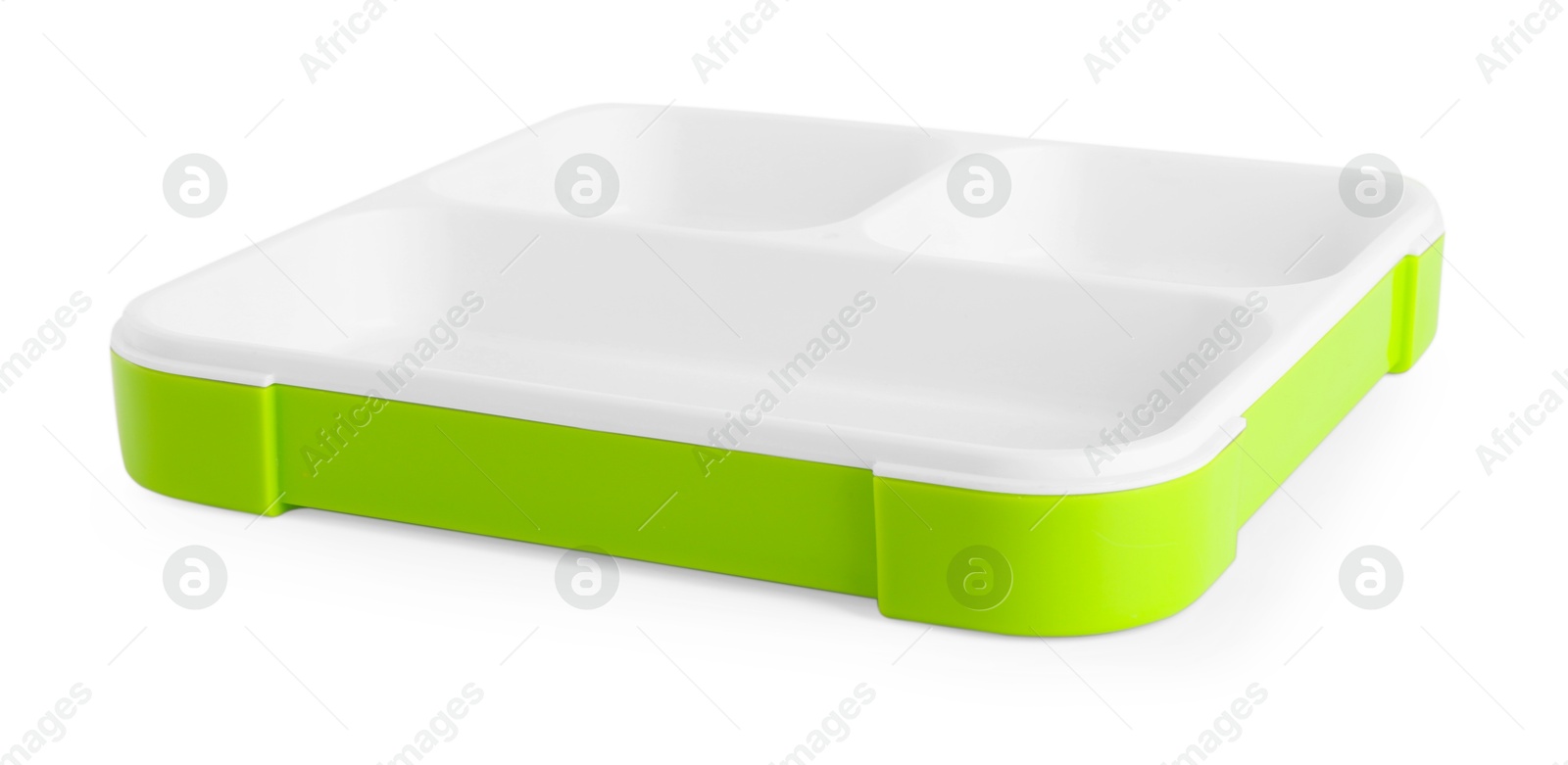 Photo of Empty plastic lunch box isolated on white