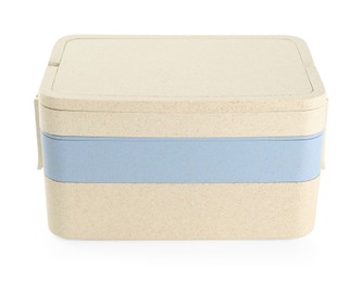 Plastic lunch box with lid isolated on white