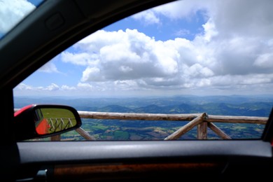 Photo of Beautiful mountains and clouds, view from car window