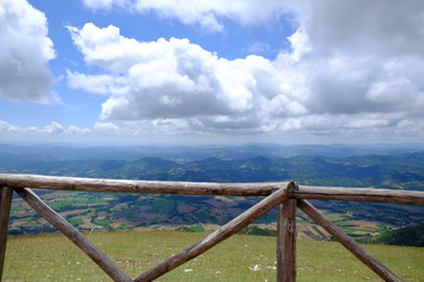 Picturesque view of green forest in mountains