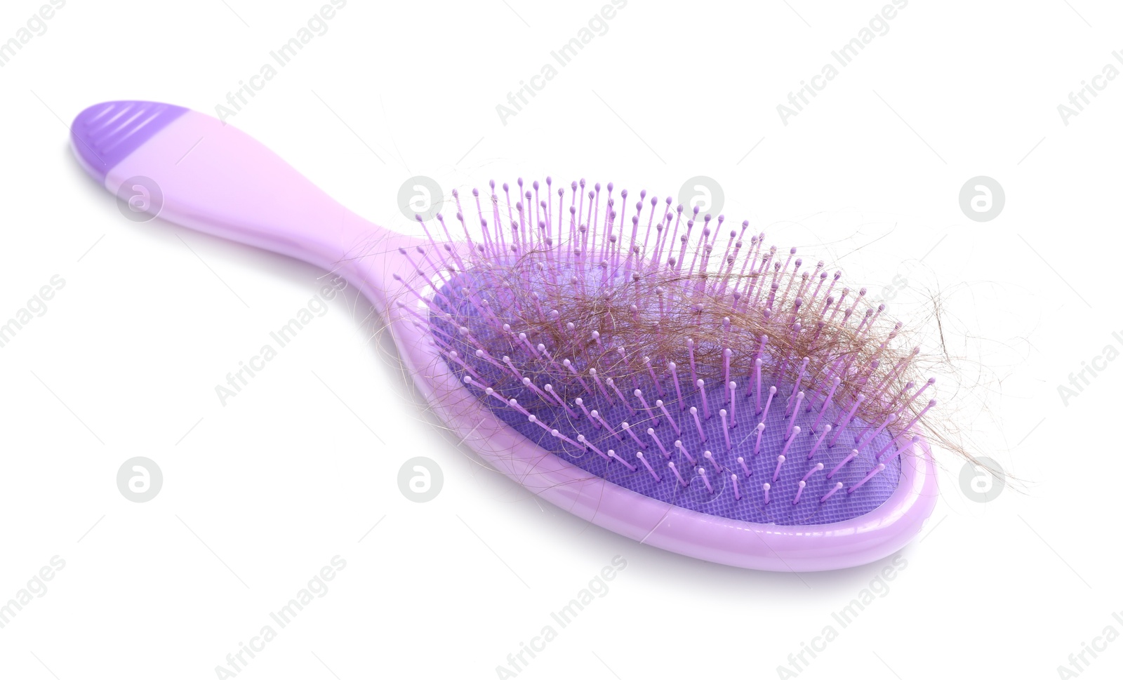 Photo of One brush with lost hair isolated on white