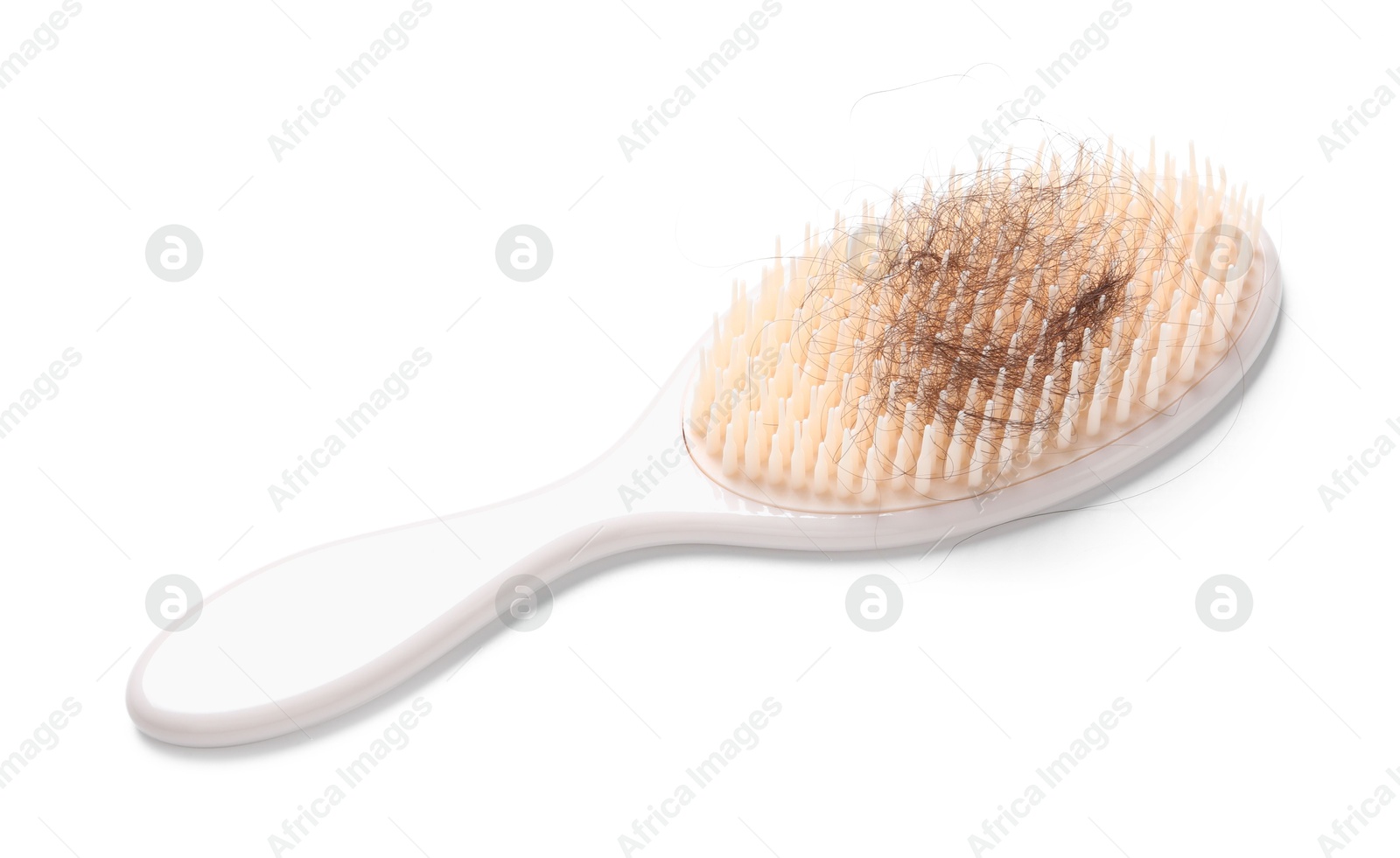 Photo of One brush with lost hair isolated on white