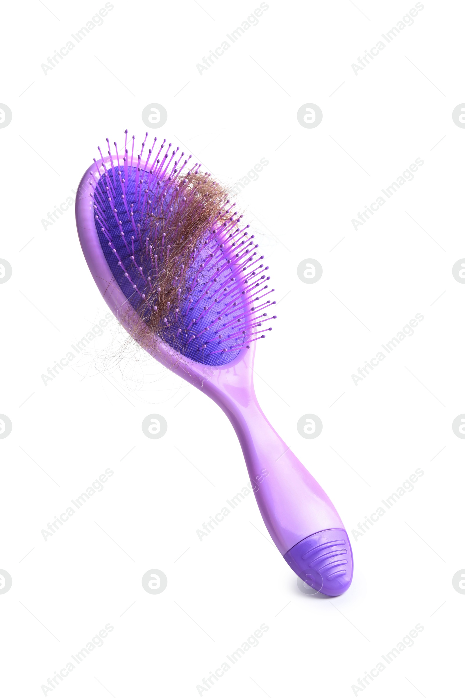 Photo of One brush with lost hair isolated on white