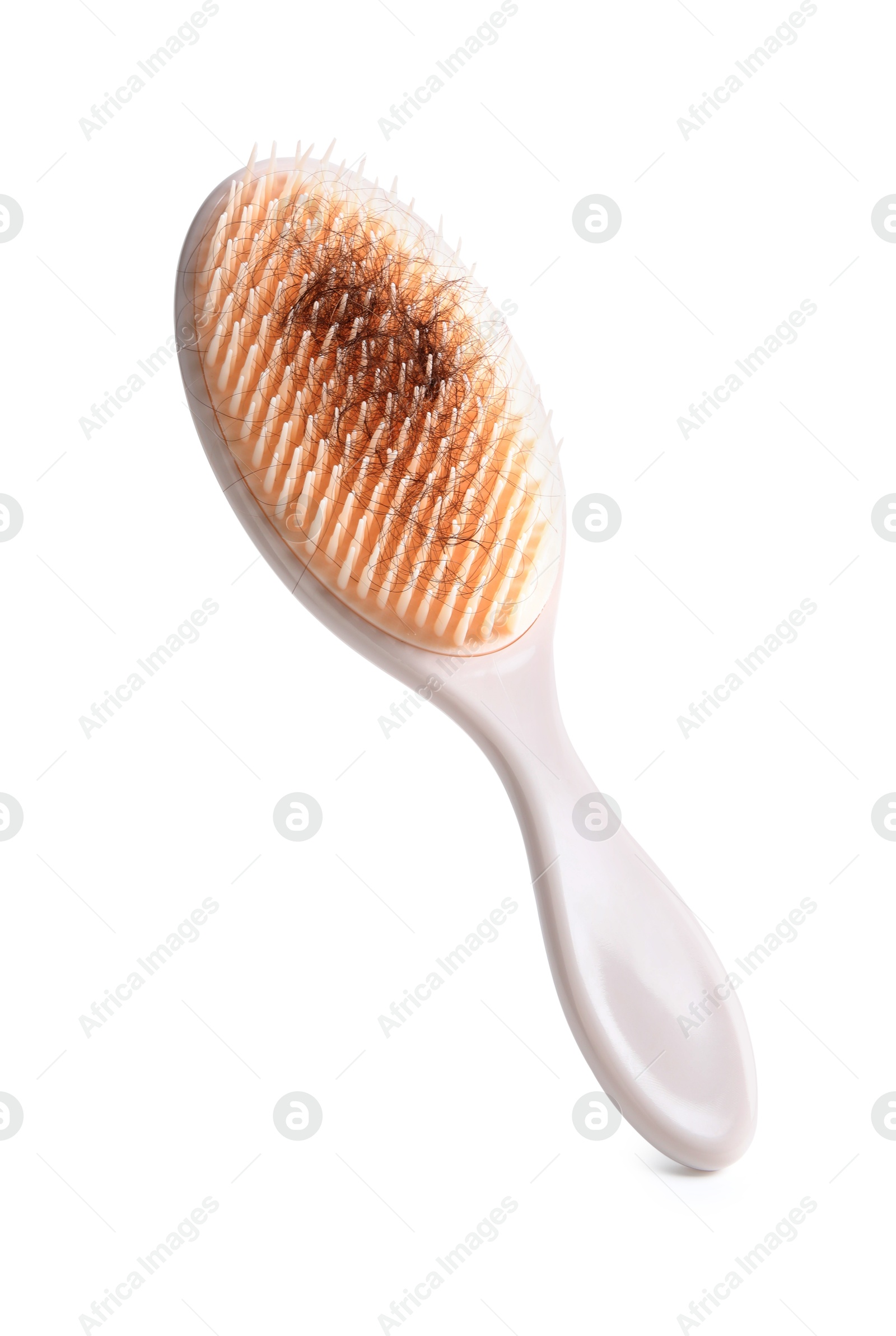 Photo of One brush with lost hair isolated on white