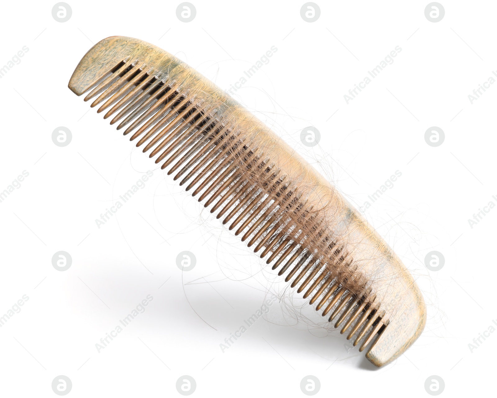 Photo of One comb with lost hair isolated on white