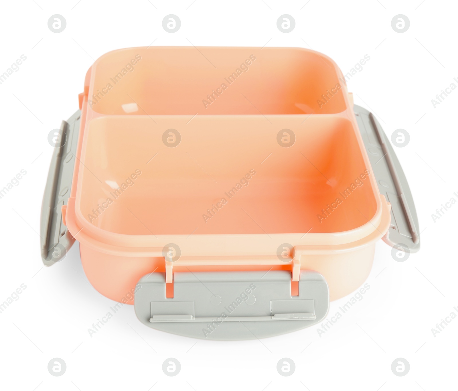 Photo of Empty plastic lunch box isolated on white