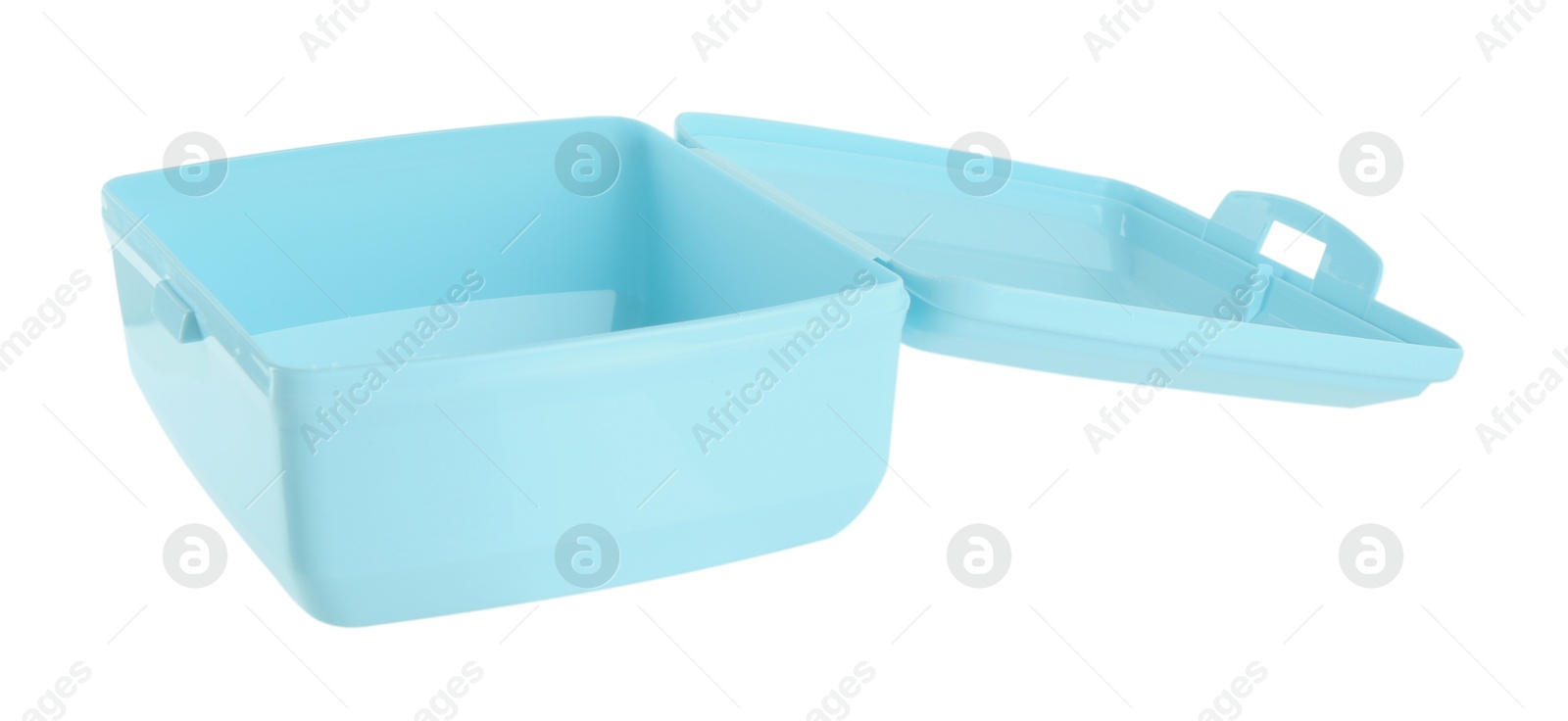 Photo of Empty plastic lunch box isolated on white