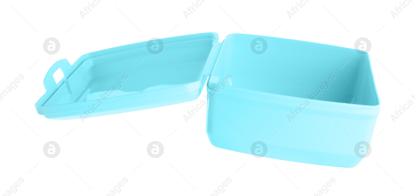 Photo of Empty plastic lunch box isolated on white