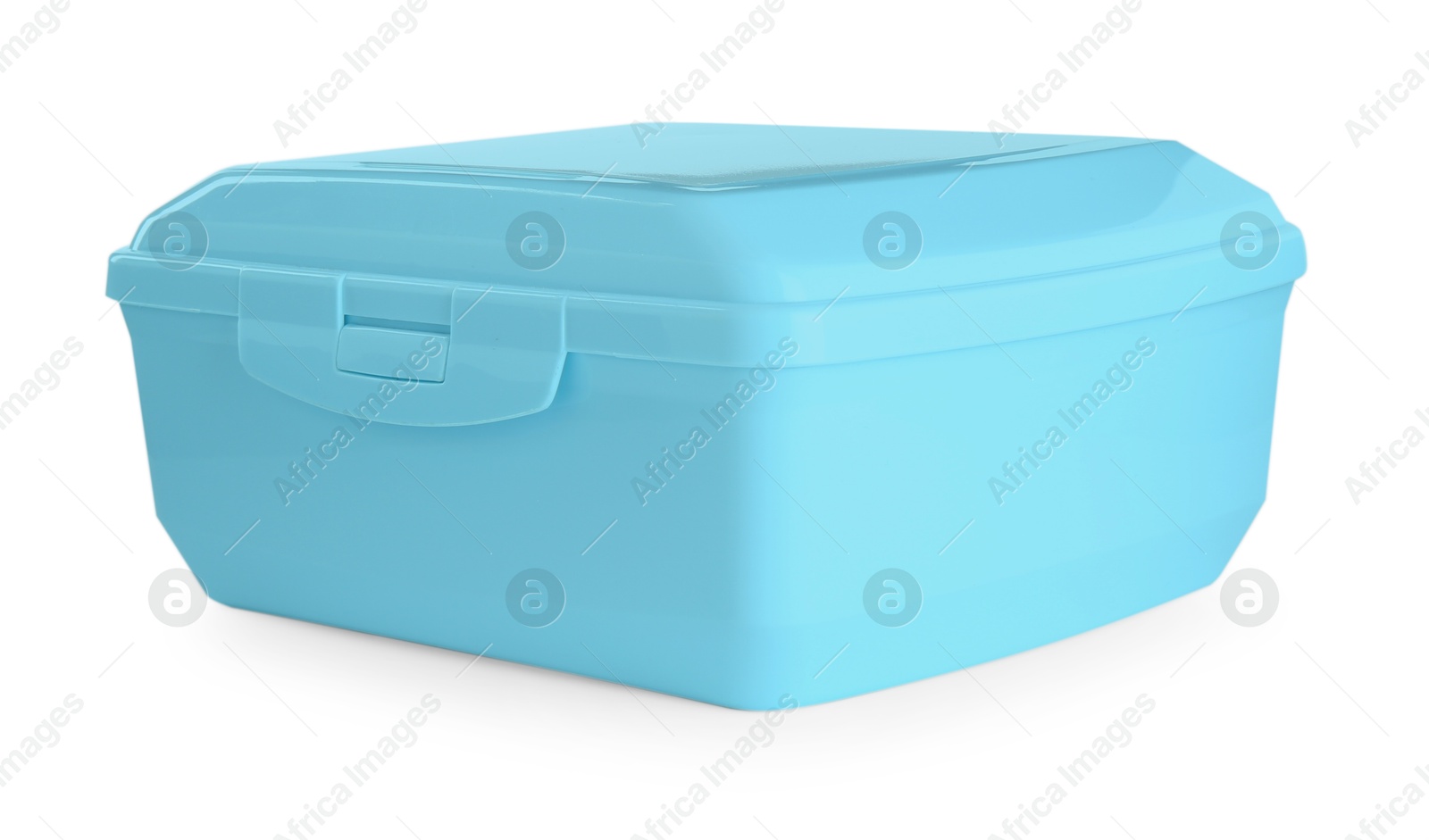 Photo of One plastic lunch box isolated on white