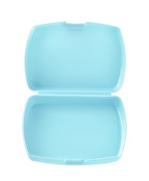 Photo of Empty plastic lunch box isolated on white, top view