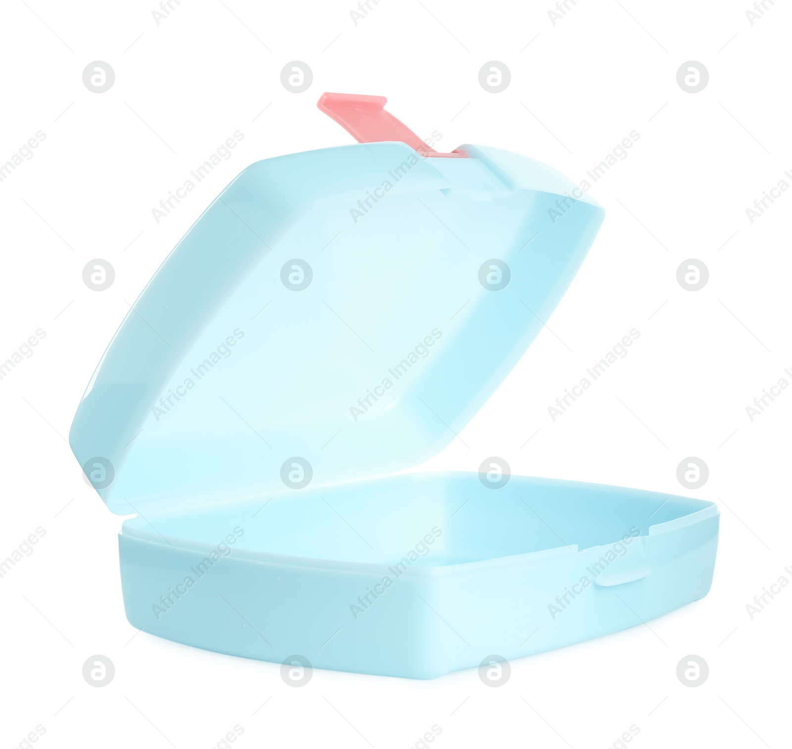 Photo of Empty plastic lunch box isolated on white