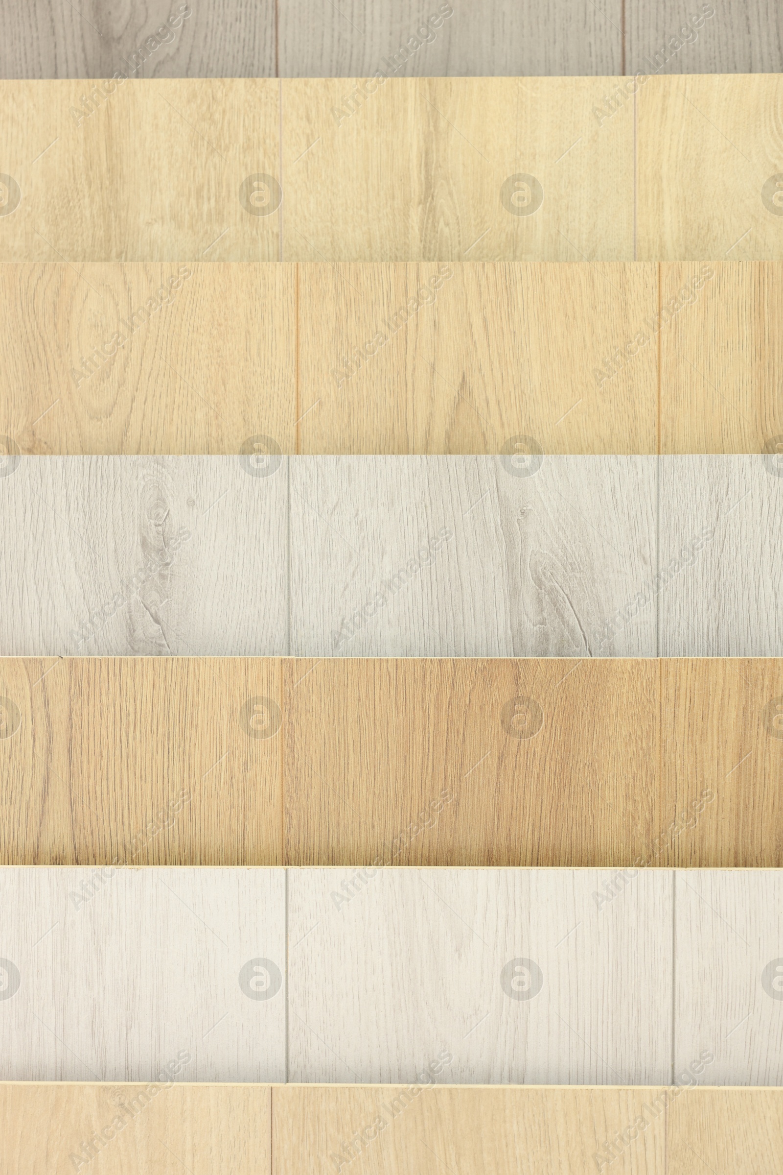 Photo of Many different samples of wooden flooring indoors