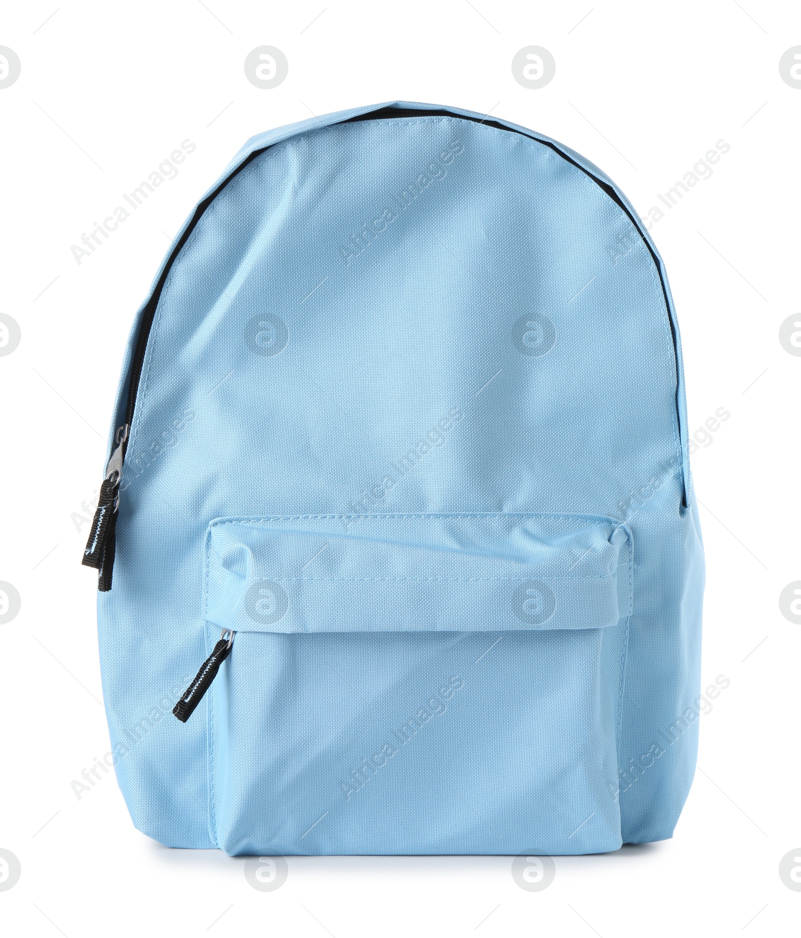 Photo of Stylish light blue backpack isolated on white