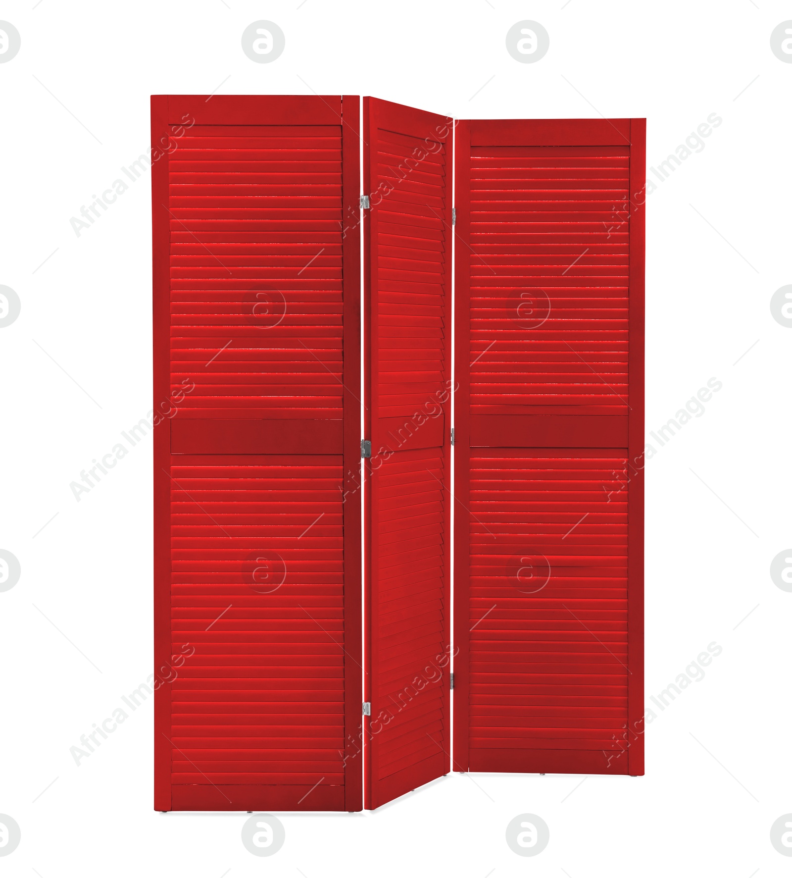 Image of Red folding screen isolated on white. Interior element