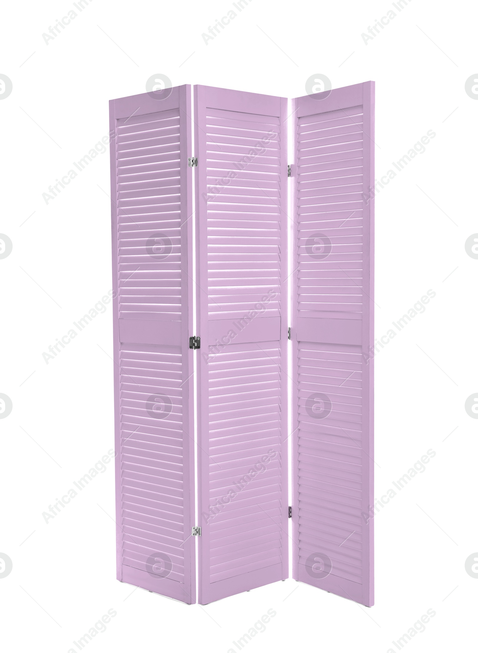 Image of Violet folding screen isolated on white. Interior element