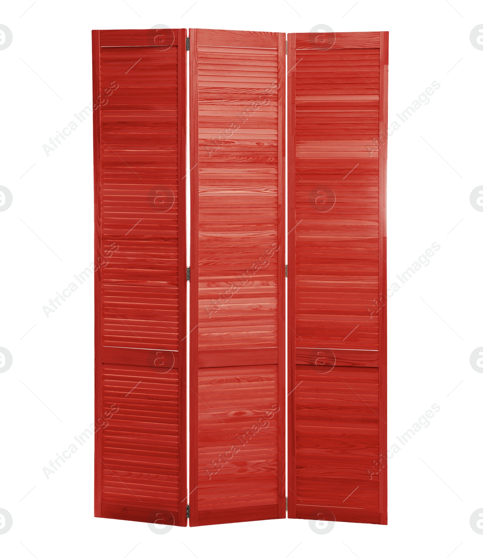 Image of Red folding screen isolated on white. Interior element