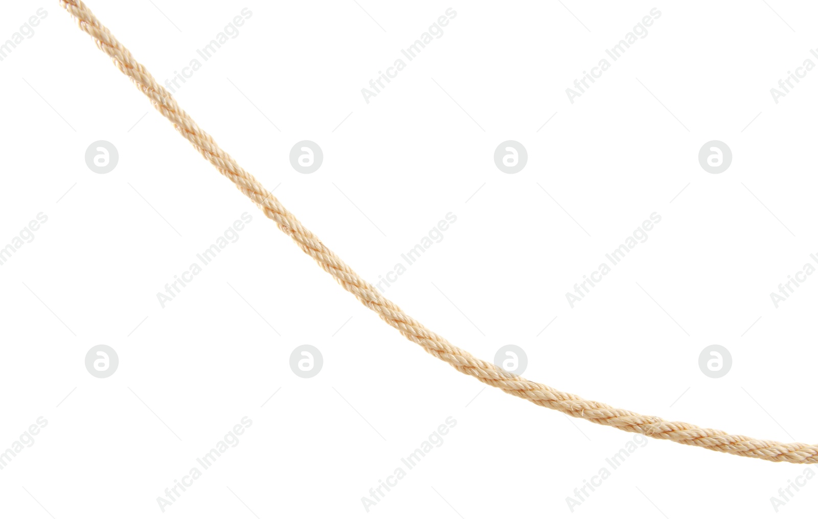 Photo of Hemp rope on white background. Organic material