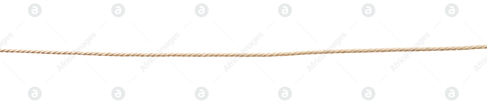 Photo of Hemp rope on white background. Organic material