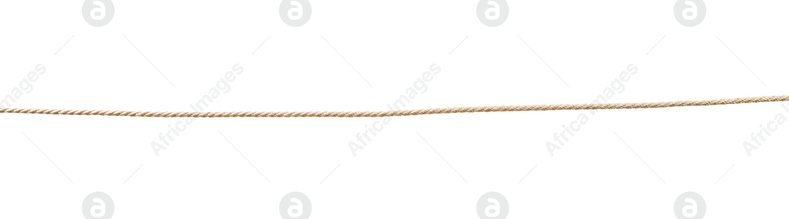 Photo of Hemp rope on white background. Organic material