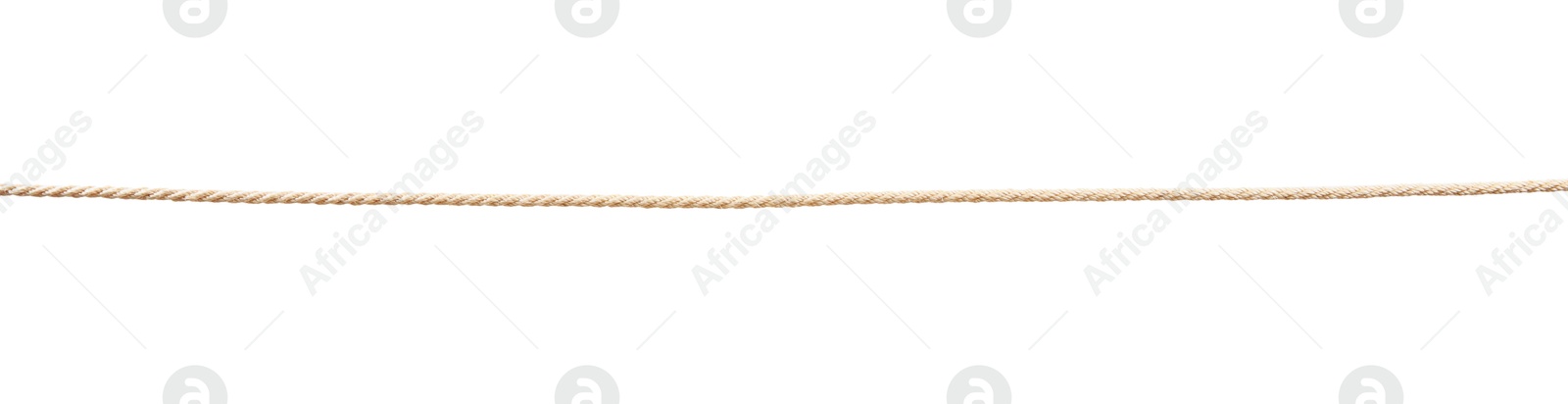 Photo of Hemp rope on white background. Organic material